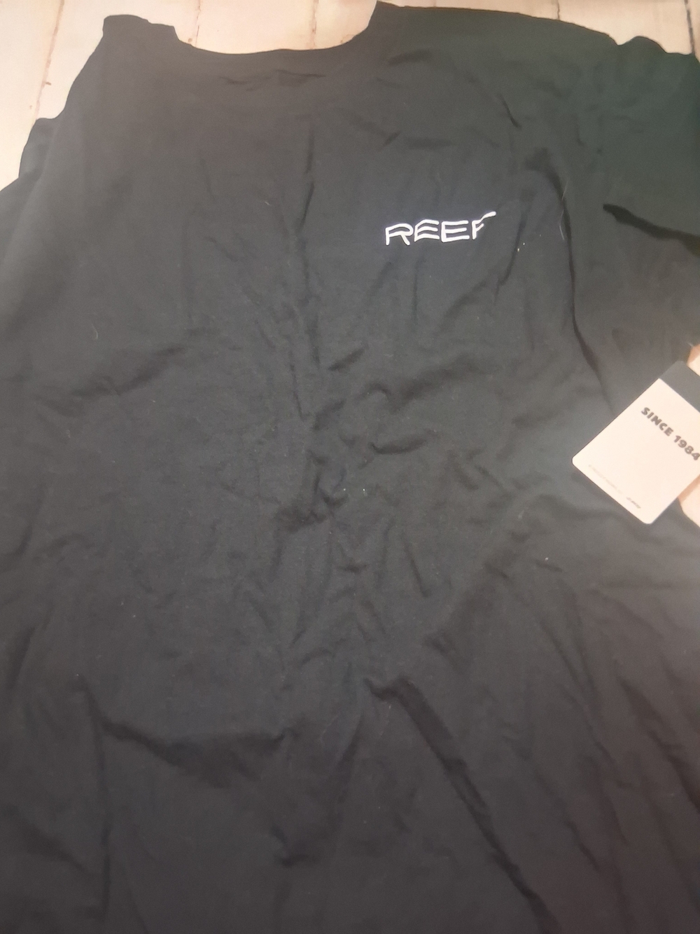 Reef Black Short Sleeve Tee with White Logo